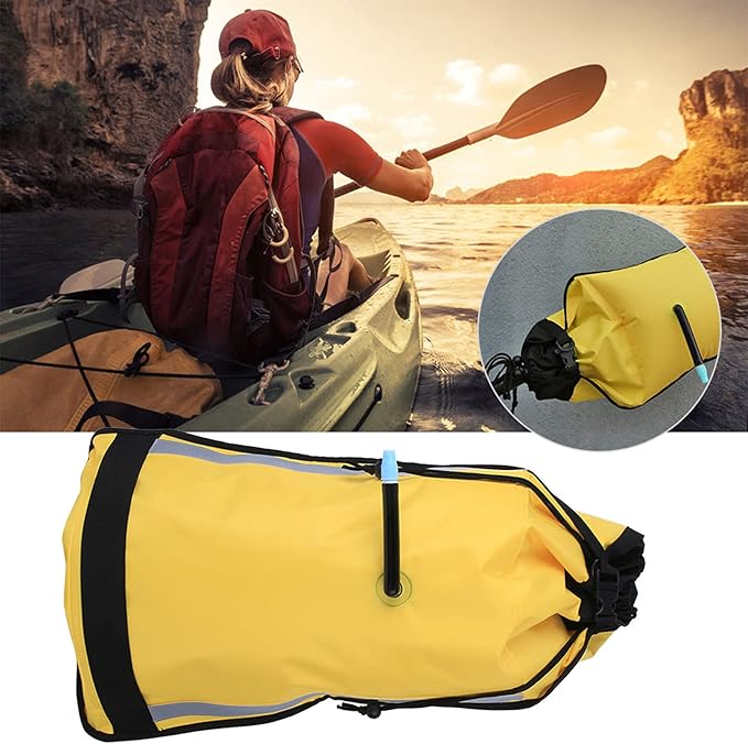 72.5x38cm/28.5x15in Floating Waterproof Dry Bag Nylon Rescue Inflatable Paddle Float Floating Bag Roll Top Sack Keeps Gear Dry