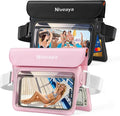 Niveaya Double Space Waterproof Fanny Pack IPX8 Waterproof Dry Bag Waist Pouch for Beach Kayaking Swimming Boat Travel Essentials Waterproof Phone Bag &amp Passport Holder for Women Men(2 Pack)