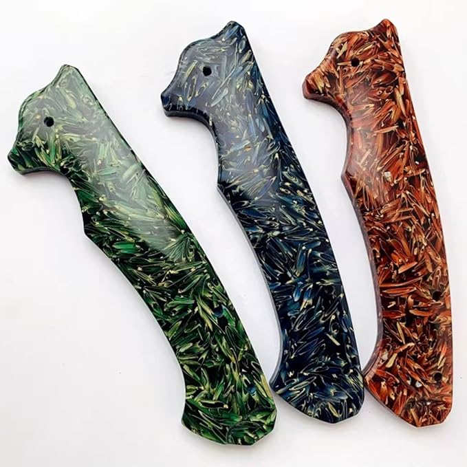 Blank Resin Material For Knife Scales Handle Used For Carving Decorative Musical Instruments Slingshot Folding Knives 2pcs(Green135x40x8mm)