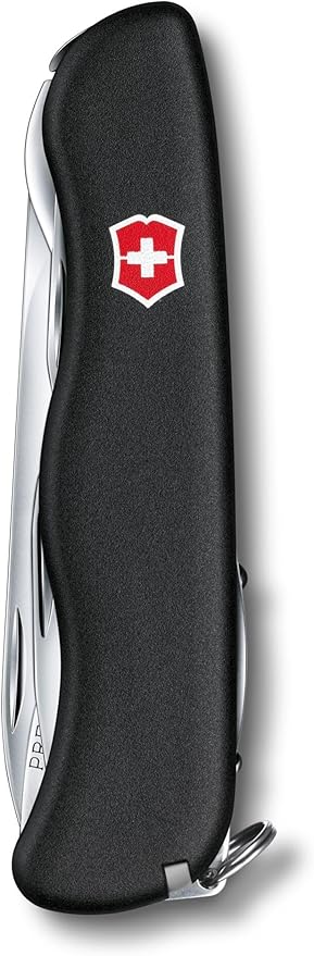 Victorinox Picknicker Swiss Army Knife 11 Function Swiss Made Pocket Knife with Large Blade Corkscrew and Bottle Opener - Black