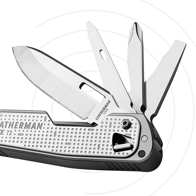 LEATHERMAN FREE T2 Multitool and EDC Pocket Knife with Magnetic Locking and One Hand Accessible Tools Made in the USA
