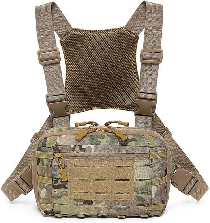 Tactical Chest Pack EDC Chest Bag Utility Molle Chest Rig Pouch with CCW Compartment Adjustable Strap Admin Pouch