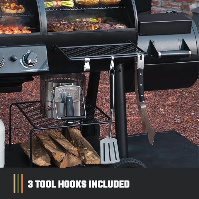 Oklahoma Joe's Canyon Combo Dual Fuel 3-Burner Propane Gas and Charcoal Smoker and Grill with 1031 sq. in. Cooking Area in Black