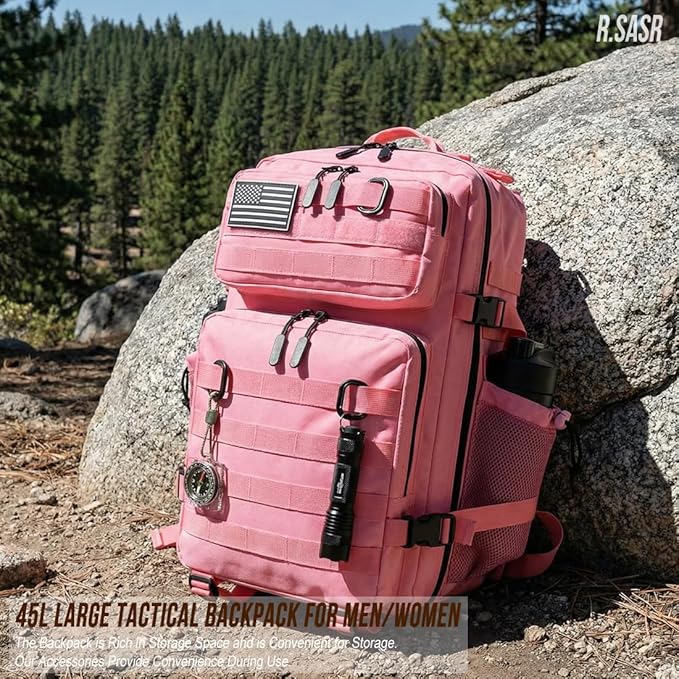 45L Tactical Backpack for Men Women Military Assault Pack with MOLLE Large 3 Day Bug Out Bag for Hiking Camping