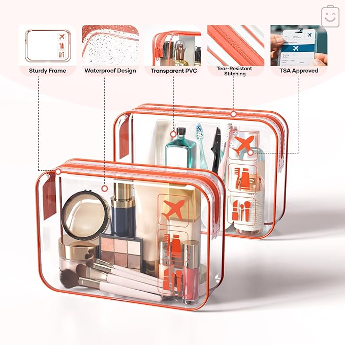 Veken 9/11 Set Compression Packing Cubes for Travel EssentialsCompressible Expandable Large Luggage Suitcase Organizer Bags for ClothingDurable Space Saver Storage Bags with Toiletry Bags(Orange)