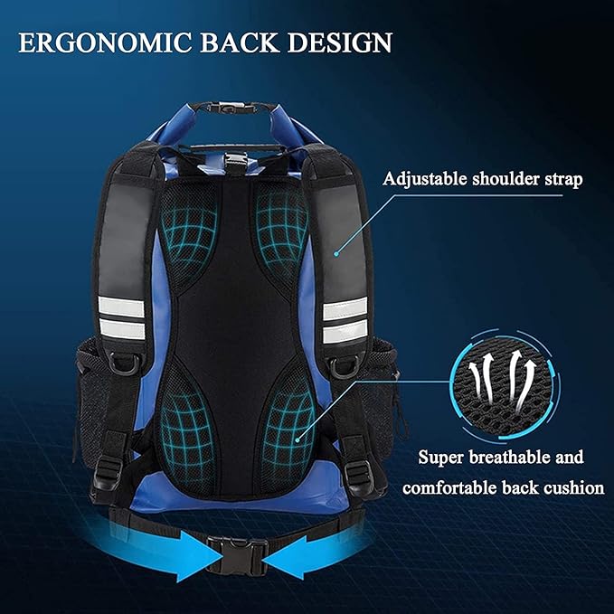 Outdoor Dry Sack/Floating Waterproof Bag Floating Lightweight Dry Bag Large Capacity Sports Backpack Dry Bags for Boating (Color : Gray)