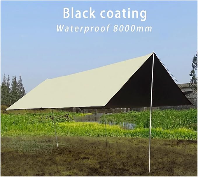 Black Coating Tarp Block Ourdoor Camping Waterproof Sun Shelter 3x3 3x4 3x5 Coated Beach Sunshade Canopy(Kit A (no Accessory)3 * 5M)