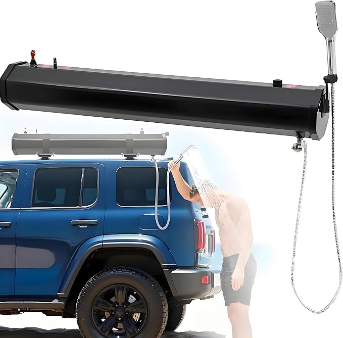 Roof Rack Road Solar Shower Car Mount Camping Shower Roof Mount Camping Shower Outdoor Activities Water Supply Large Capacity PVC For Car Wash Trekking And Adventure Travel 4.76gal/18L