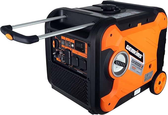 Genkins Inverter Generator 8000W Outdoor Portable Generators Gas Powered Super Quiet with Parallel Capability Electric Start Ideal for Home Backup RV Camping Travel