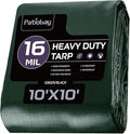Tarp 10x10 Feet 16 Mil Waterproof Tarps Heavy Duty with Brass Grommets Thick Plastic Tarp UV Resistant Tear&ampFade Resistant Reinforced Edges for Outdoor Pool Car Camp Tent