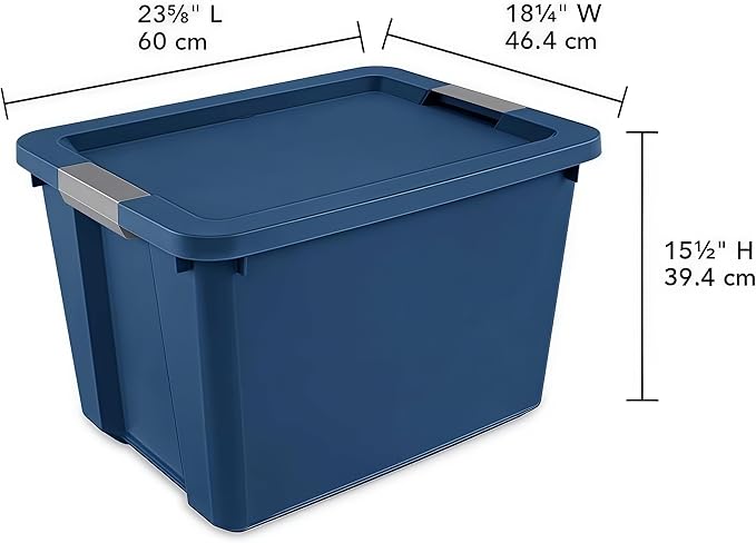 （2 Pack） 20 Gallon Large Storage Bins with Lids Heavy Duty Stackable Plastic Storage Containers Durable Totes for Garage Basement Office Organization