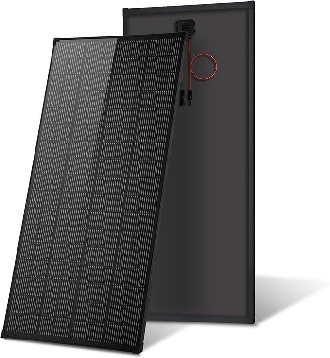 Solar Panels N-Type 16BB 200W Solar Panel 200 Watt Solar Panel 18V A+ Monocrystalline Cell 25% High Efficiency for RV Van Marine Home Rooftop Off-Grid Systems (52.4 x 30.1 Single Black)
