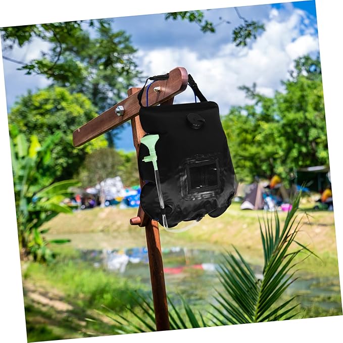 YARNOW Solar Shower Bag 20l Camping Portable Outdoor Bathing Kit with Removable Hose Switchable Shower Head