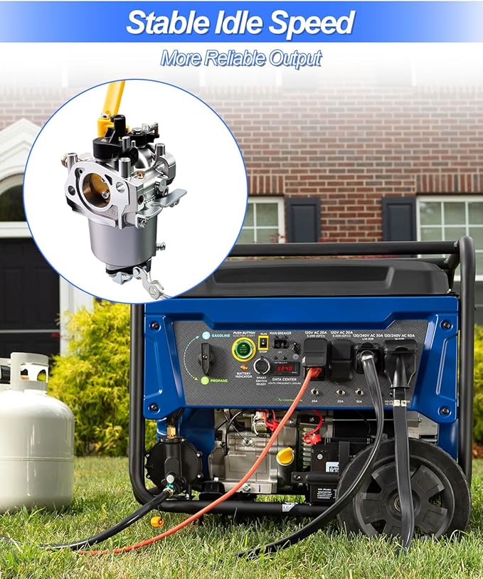 Dual Fuel Portable Generator Carburetor Kit with 3 Gaskets Fit for Westinghouse WGen5300DFcv 274CC Engine