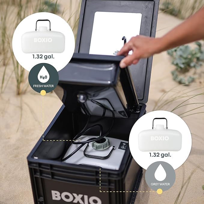 BOXIO - Portable Sink - Compact Mobile Sink for Camping Garden Outdoor Events Worksite RV Indoor