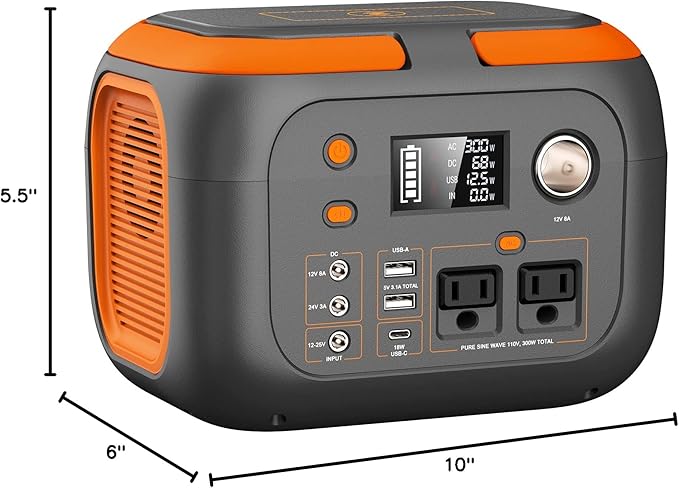 SinKeu 300W Portable Power Station 260Wh/70400mAh Outdoor Solar Generator Mobile Lithium Battery Pack 110V Outlet Solar Power Banks Camping Power Supply for Laptop Hurricane Supplies