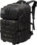 Military Tactical Backpack for Men and Women Molle 45L Large Army 3 Days Assault Pack Bug Out Bag Water Resistant and Heavy Duty Hiking Camping Treeking Rucksack -Black CP