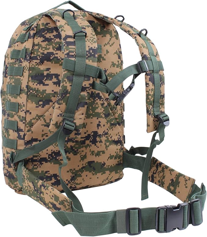 Rothco MOLLE II 3-Day Deployment Pack - Versatile Gear Bag for Extended Excursions Woodland Digital Camo