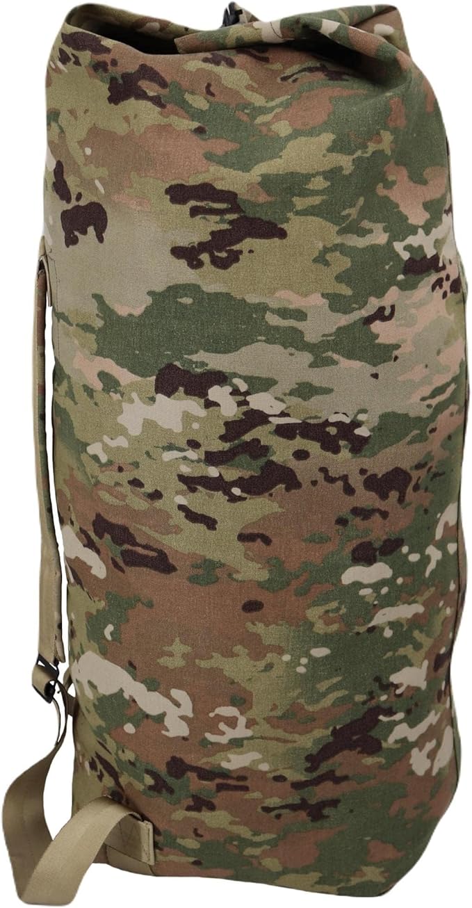 M MCGUIRE GEAR Tactical Military GI Top Loading Duffel Bag Cordura Nylon Carrying Straps Backpack Sea Bag Bug Out Bag MIL-SPEC Made in USA (OCP Scorpion)