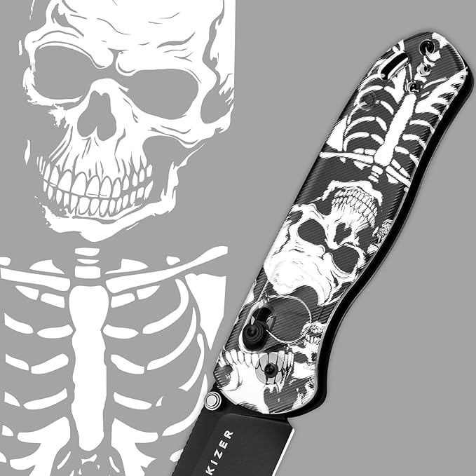 Kizer Drop Bear EDC Pocket Knife 2.97” Nitro-V Blade Acrylic Handle Folding Knife with Thumb Stud Opener Clutch Lock EDC Knives for Men Women Gift V3619A12