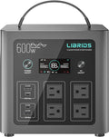 LIBRIDS Portable Power Station 8 Ports (4 AC Outlets) 600W Solar Generator with LiFePO4 Battery Pack for Camping