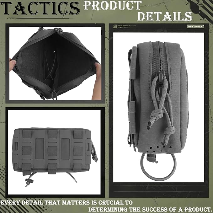 Tactical Drop Pouch Sub Abdominal Carrying Kit Bag Outdoor Multi-Functional Tactical Fanny Pack with Hook and Loop Panel for Vest