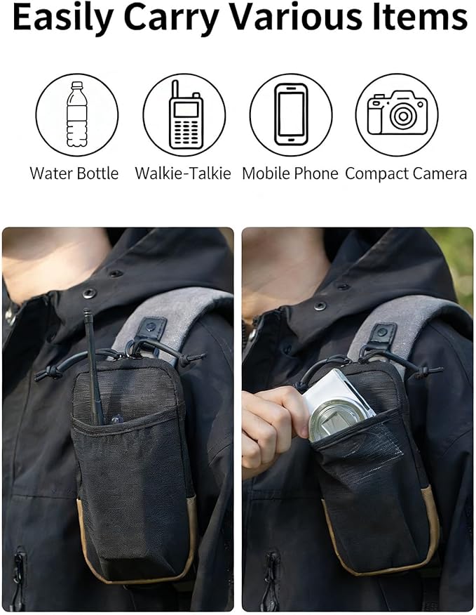 Cell Phone Pouch for Belt - Universal EDC Waist Bag with Secure Zipper Closure Tactical Molle Loop Belt Holder
