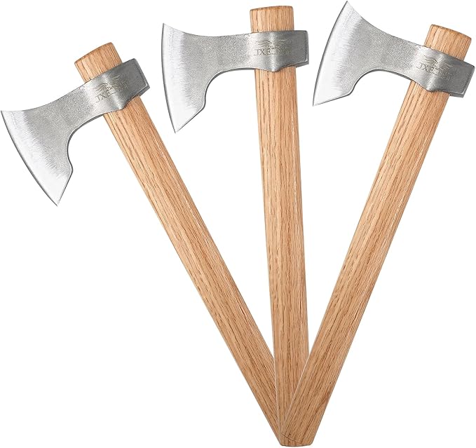 JXE JXO Throwing Tomahawks 3 Pack Throwing Axes 16.5 Beech Handle for Axe Throwing