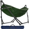 Tranquillo UniGen Hammock/Hammock with Stand for Outside Double Hammock for 2 Persons Foldable Portable Hammock Stand 600 lbs Capacity/Portable Hammock with Stand Foldable Moss Green