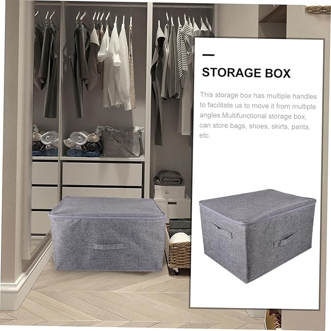 Zerodeko Large Foldable Storage Bin Cloth Storage Organizer with Zip Lid for Home Office and Travel for Organizing Blankets Pillows and Clothing