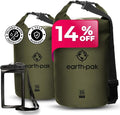 Earth Pak Waterproof Dry Bag - Roll Top Waterproof Backpack Sack (Forest Green 55L &amp 20L)