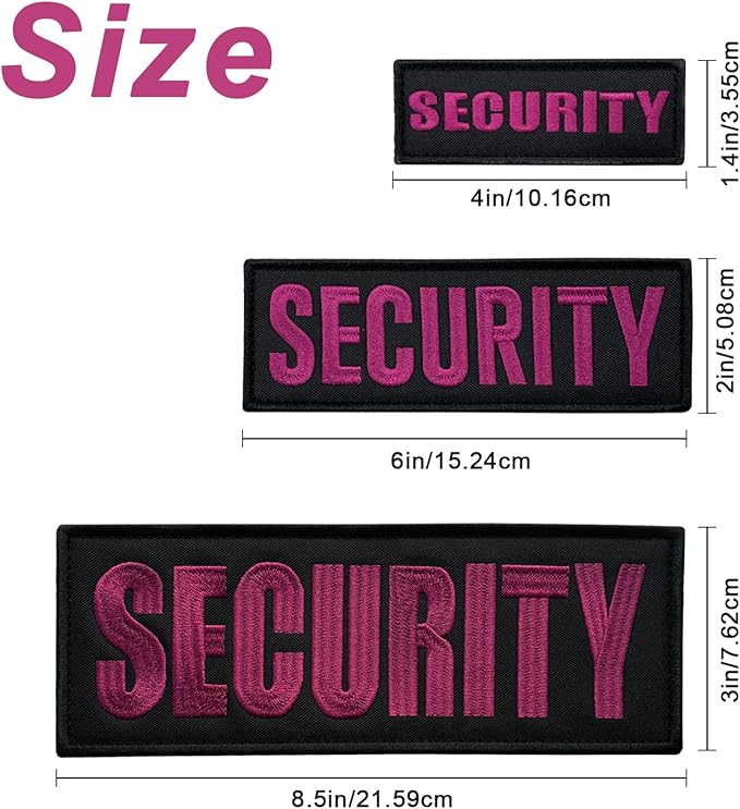 3Pcs PVC Security Patch with Hook Fastener Back for Hats Caps Vests Jackets Bags Backpacks (3 Pack 1Pcs 4 x 1.4 1Pcs 6 x 2 and 1Pcs 8.5 x 3)