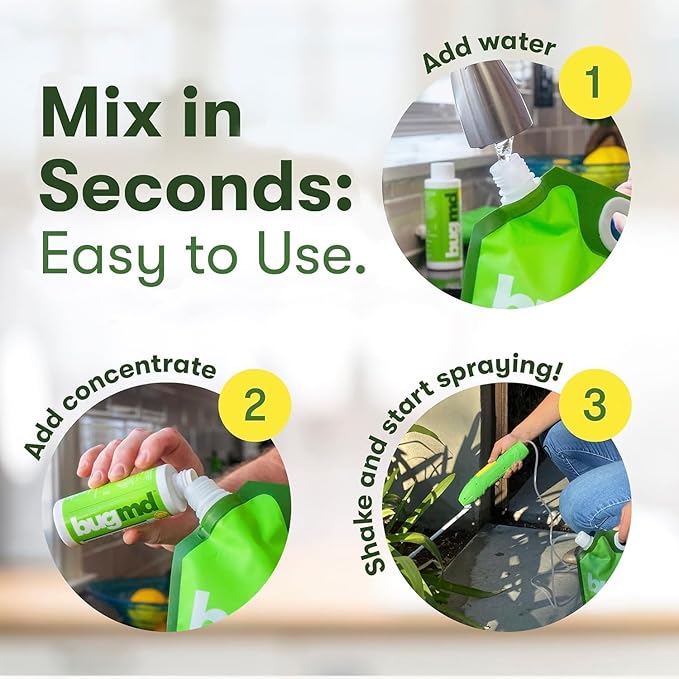 BugMD Pest Blaster Kit - Rechargeable Power Sprayer (Batteries Included) 4-Pack Pest Control Essential Oil Concentrates for Indoor &amp Outdoor Use - Plant-Powered Ant Roach Spider &amp Insect Ki