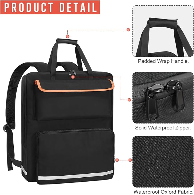 Solar Panel Storage Bag Padded Carrying Case for Jackery SolarSaga 100W 100X 200W - Travel-Friendly with Multi-Pockets &amp Shoulder Strap Backpack for 100w 100x 200w Casual/Sporty