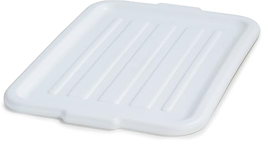 Carlisle FoodService Products N4401202 Comfort Ergonomic Wash Basin Tote Box Lid Universal White (Pack of 12)