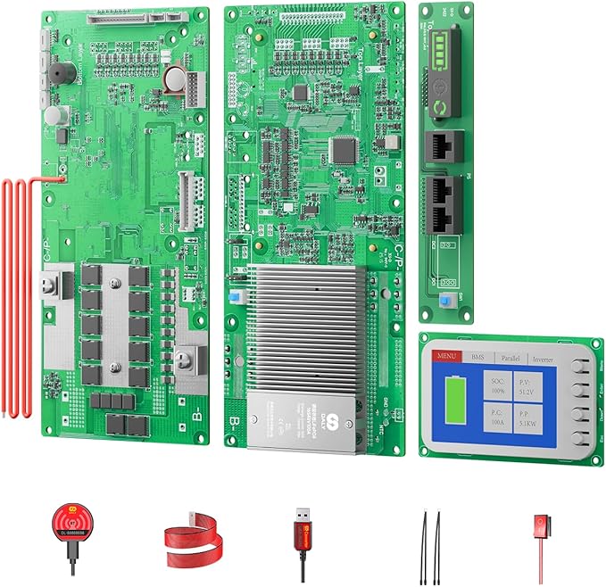 DALY BMS 48V 16S 100A - Smart Bluetooth BMS with LCD Touch Screen RS485 CAN for LiFePO4 Home Energy Storage Solar Inverter System