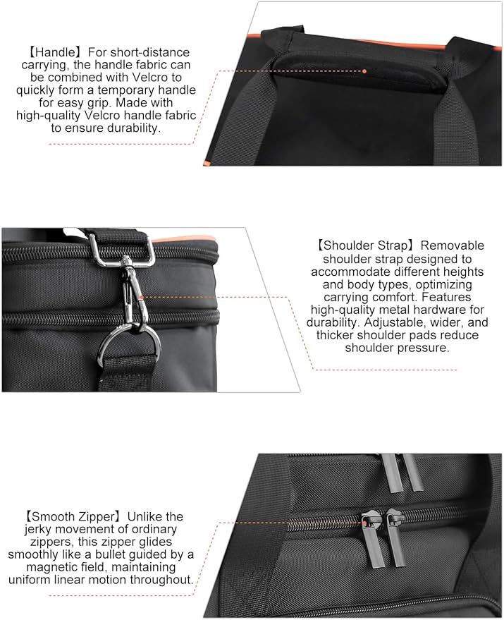 Carrying Case For Jackery Explorer 160/240/300 Portable Power Station BagWaterproof Fabric Multi-Layer StorageUpper Compartment For Storing Charging AccessoriesCharge By Opening The Front Pocket