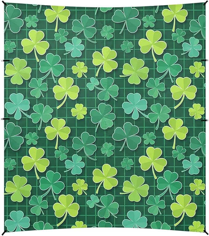 Beach Canopy with Windproof Ropes &amp Sandbags Beach Tent Sun Shade Sun Shelter for Camping Trips Fishing Backyard Fun or Picnics St. Patrick's Day Clover