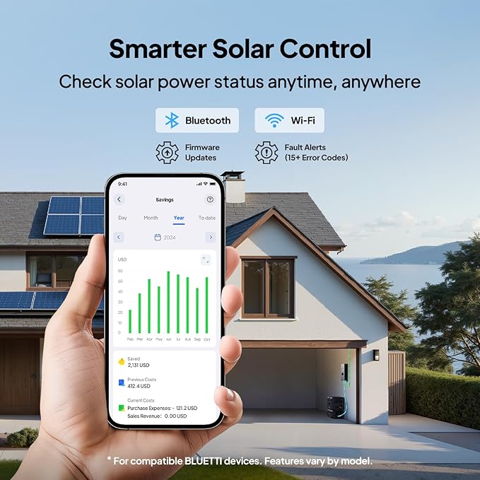 BLUETTI SolarX 4K MPPT Solar Charge Controller 150V-500V 80A Bluetooth/WiFi Controller for Solar Generator Apex 300 &amp B300K Ideal for RV Home and Off-Grid Living