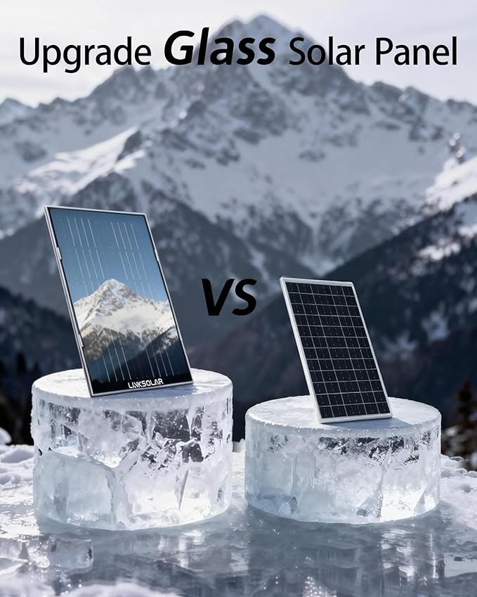 Solar Panel for Security Camera Outdoor 5W Solar Charger with Micro USB DC &amp USB-C Port for Outdoor Rechargeable Battery Camera IP65 Waterproof 9.8ft Cable 360°Adjustable Bracket