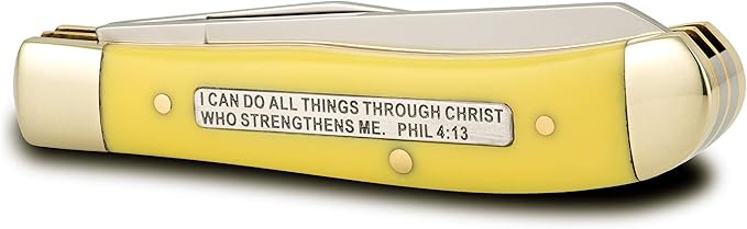 Shields of Strength Stainless Steel Double Blade Pocket Knife-Phil. 4:13