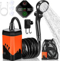 MIAOKE Upgrade Portable Camping Shower 7800mAh Outdoor Electric Shower Rechargeable Pump with Intelligent Digital Display Temperature Display Shower Head for Camping Hiking Traveling