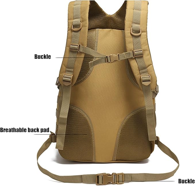 Tactical Backpack MOLLE Hiking Daypack Small Miltary Bug Out Bag Waterproof Army Rucksack for Outdoor Sport Travel