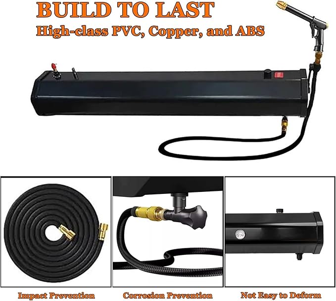 Portable Pressurized Water Tank with High Pressure Spray Gun for Camping and Off-Road Shower