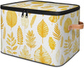 Storage Bins with Lids Beautiful Leaves Print Storage Basket Clothes Organizer with Handles Closet Storage Containers for Clothing Bedding Blanket