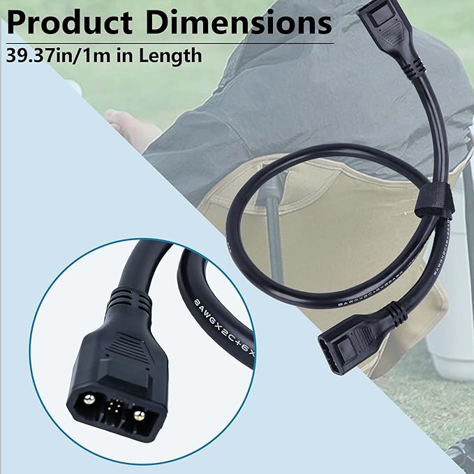 XT150 Extra Battery Connection Cable | Compatible with EcoFlow Delta 2/2 Max/Max/3/3 Plus/3 1500 &amp Wave 2/3 | (Not for Delta Pro 3/Pro/Ultra/3 Max) | 39.37in/1m