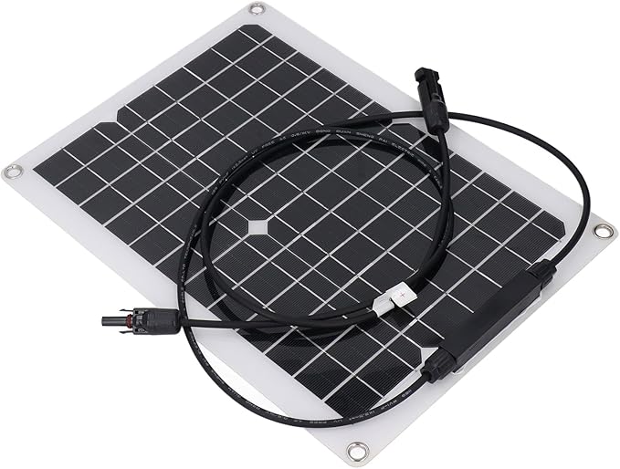 Hyuduo 15W Monocrystalline Solar Panel Flexible Solar Kit with Overload Protection for RV Camping Boat 12V Battery Charging Off Grid