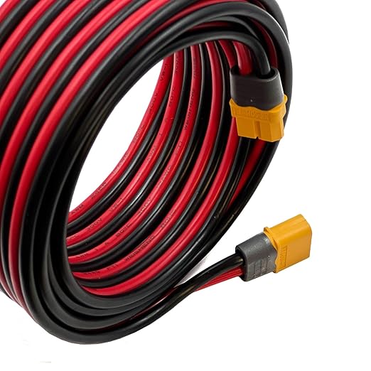 XT60 Extension Cable 12AWG XT60 Female to Male Connector Adapter Compatible for Power Station Solar Panel RC Battery (20FT)