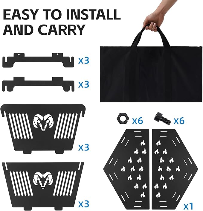 Portable Plug Fire Pit 38.6 Collapsible Fire Pit for Outdoor Wood Burning with Carry Bag Folding Fire Pit for BBQ Camping Travel Picnic Backyard Patio black