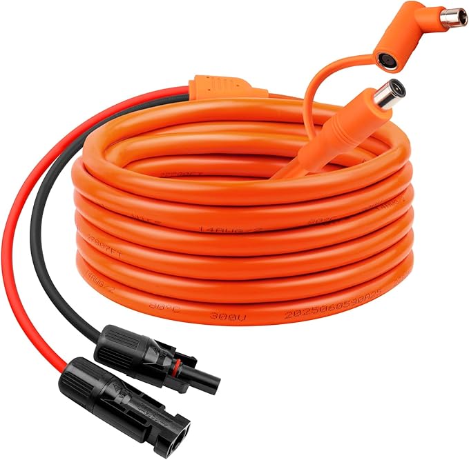 20FT Solar Panel Connectors to DC 8mm Adapter Cable 12AWG+14AWG Solar Cable Cord with DC8020/7909Compatible with Jackery AnkerGZ YetiBLUETT Portable Power StatioSolar Generator